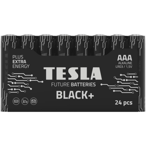 Tesla Batteries - 24 st. Alkaline batterij AAA BLACK+ 1,5V
