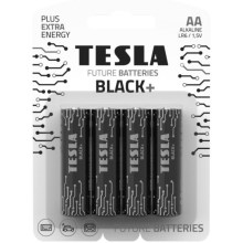 Tesla Batteries - 4 pce Pile alcaline AA BLACK+ 1,5V