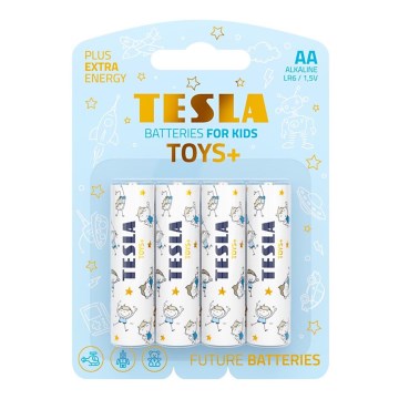 Tesla Batteries - 4 pce Pile alcaline AA TOYS+ 1,5V 2900 mAh