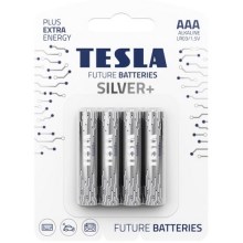 Tesla Batteries - 4 pce Pile alcaline AAA SILVER+ 1,5V