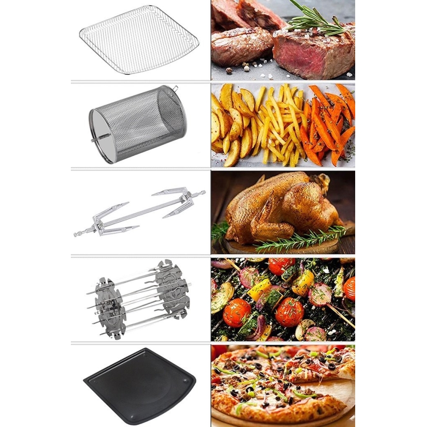 TESLA Electronics AirCook & Grill - Friteuse à air chaud connectée multifonction 12 l 1800W/230V