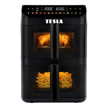 TESLA Electronics AirCook - Friteuse à air chaud numérique multifonctionnelle 11 l 2800 W/230 V noire