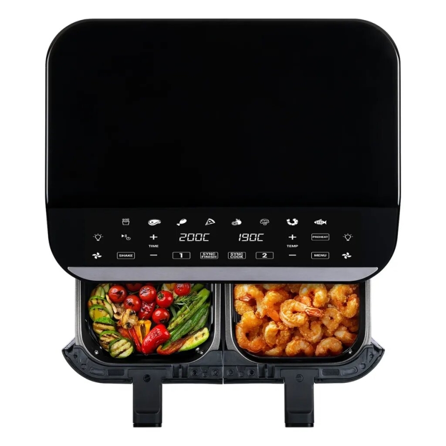 TESLA Electronics AirCook - Friteuse à air chaud multifonctionnelle double digitale 9 l 2400W/230V