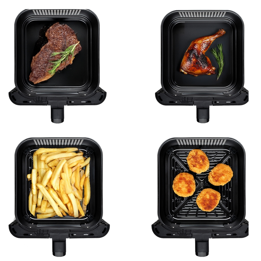 TESLA Electronics AirCook - Friteuse à air chaud numérique multifonctionnelle 11 l 2800 W/230 V noire
