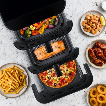 TESLA Electronics AirCook - 3-zone heteluchtfriteuse 14,5 l 2800 W/230 V zwart