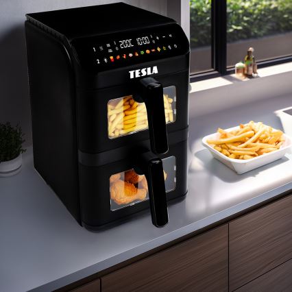 TESLA Electronics AirCook - Multifunctionele digitale heteluchtfriteuse 11 l 2800W/230V zwart