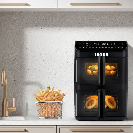 TESLA Electronics AirCook - Multifunctionele digitale heteluchtfriteuse 11 l 2800W/230V zwart