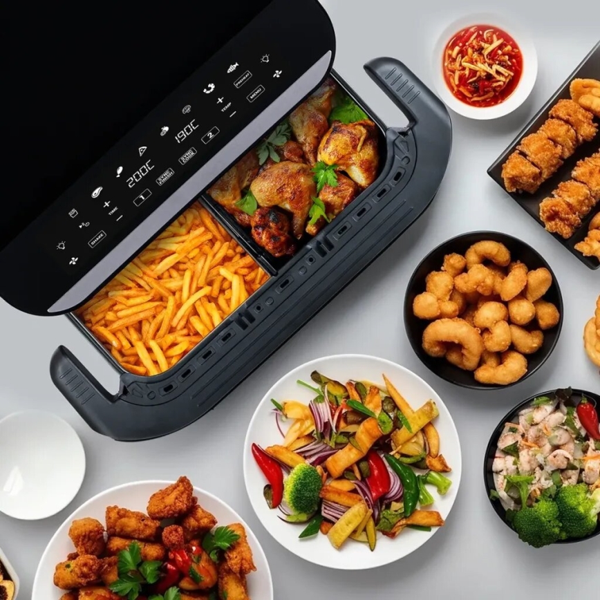TESLA Electronics AirCook - Multifunctionele dubbele digitale heteluchtfriteuse 10 l 2400W/230V