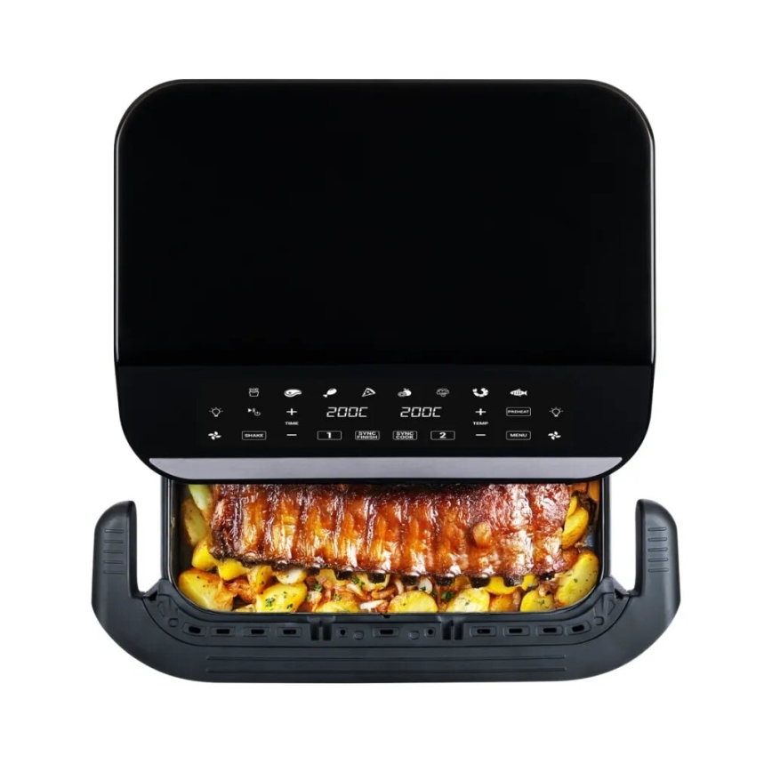 TESLA Electronics AirCook - Multifunctionele dubbele digitale heteluchtfriteuse 10 l 2400W/230V