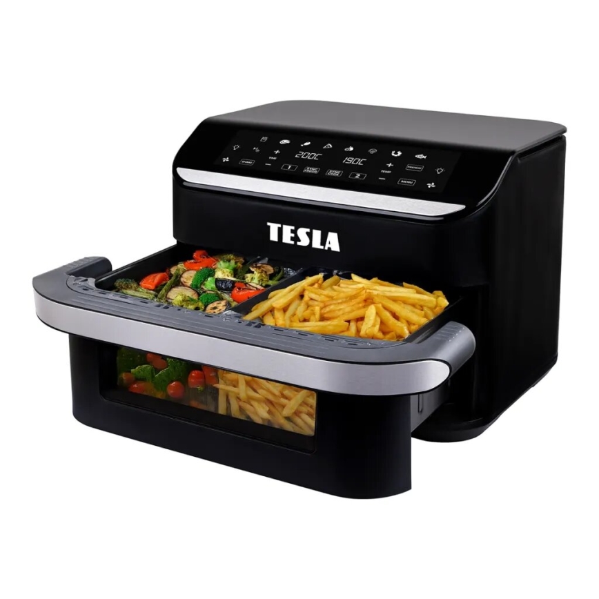 TESLA Electronics AirCook - Multifunctionele dubbele digitale heteluchtfriteuse 10 l 2400W/230V