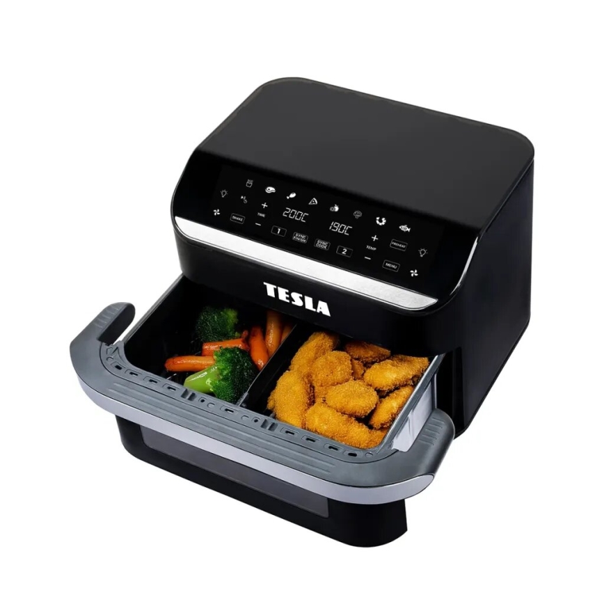 TESLA Electronics AirCook - Multifunctionele dubbele digitale heteluchtfriteuse 10 l 2400W/230V
