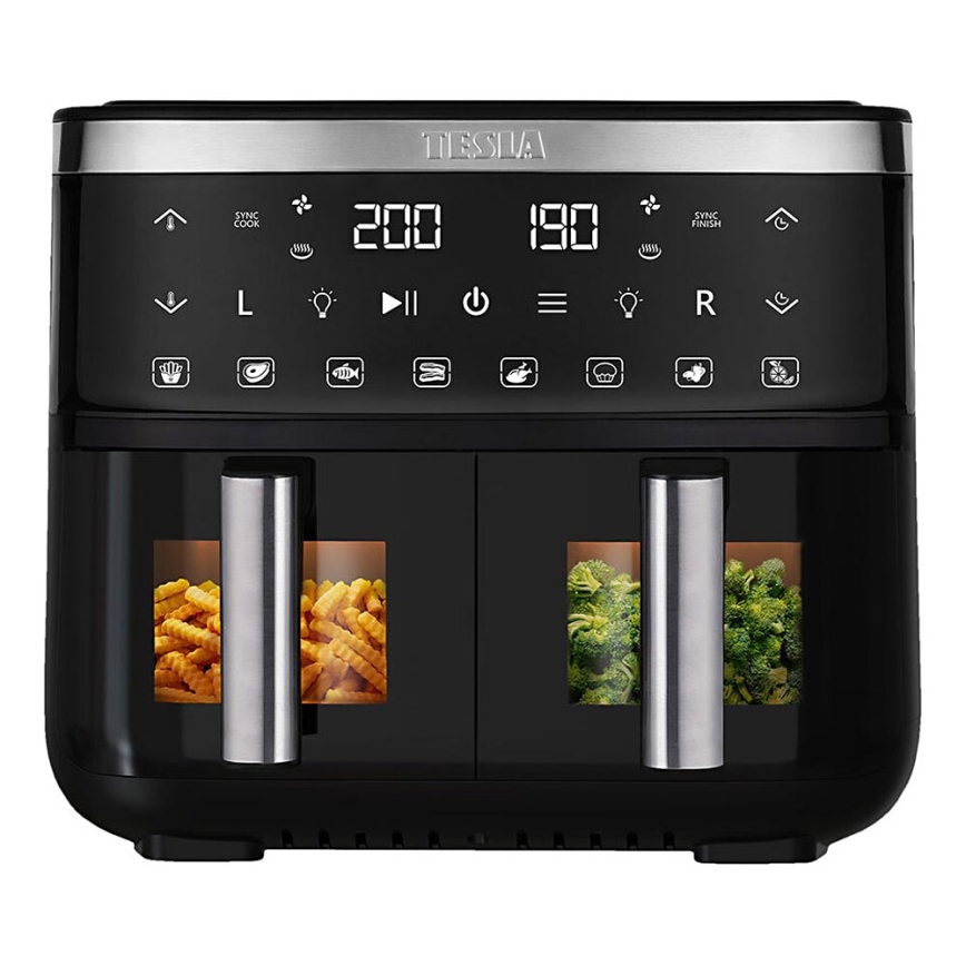 TESLA Electronics AirCook - Multifunctionele dubbele digitale air fryer 7,6 l 2850W/230V