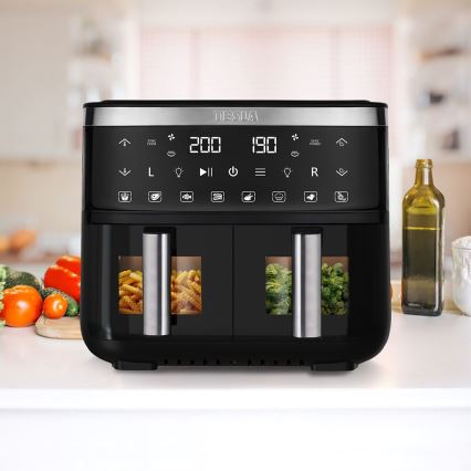 TESLA Electronics AirCook - Multifunctionele dubbele digitale air fryer 7,6 l 2850W/230V