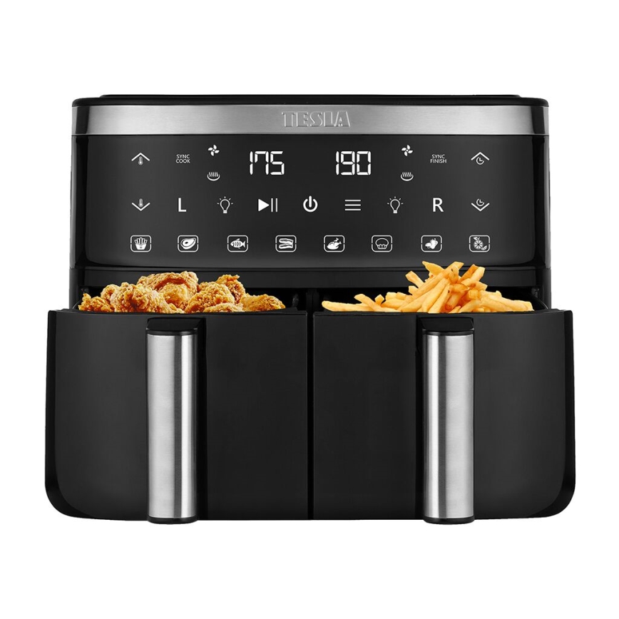 TESLA Electronics AirCook - Multifunctionele dubbele digitale air fryer 7,6 l 2850W/230V