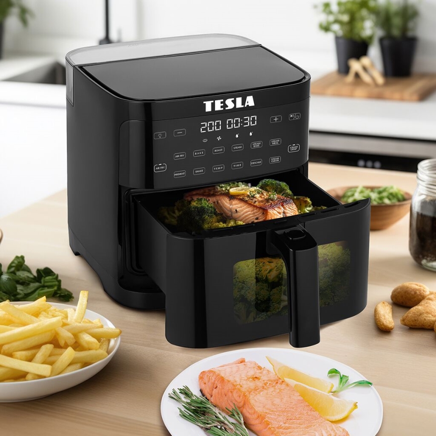 TESLA Electronics AirCook - Multifunctionele stoom- en air fryer 5 l 1500W/230V