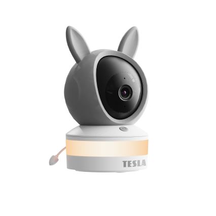 TESLA Electronics Bambino - Moniteur pour bébé intelligent 4 MP 2560p 5V Wi-Fi Tuya gris/blanc