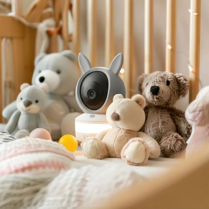 TESLA Electronics Bambino - Slimme babyfoon 4 MP 2560p 5V Wi‑Fi Tuya grijs/wit