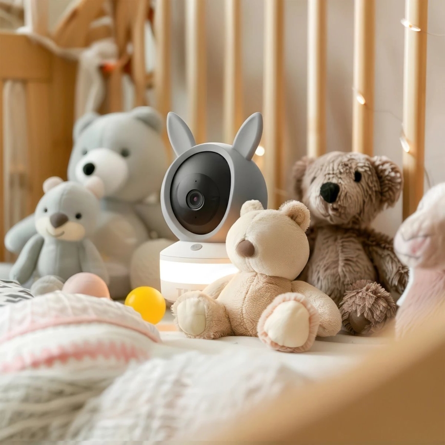 TESLA Electronics Bambino - Slimme babyfoon 4 MP 2560p 5V Wi‑Fi Tuya grijs/wit