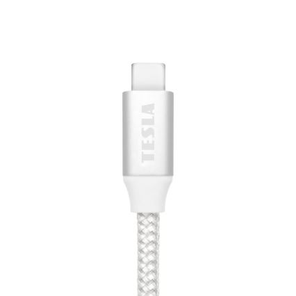 TESLA Electronics - Chargeur USB USB-C 3.2 1m 100W blanc