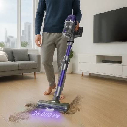 TESLA Electronics PureStar - Aspirateur balai sans fil flexible 2 en 1 250W/2200 mAh gris/violet