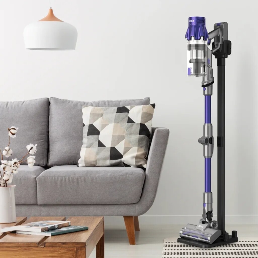 TESLA Electronics PureStar - Aspirateur balai sans fil flexible 2 en 1 250W/2200 mAh gris/violet