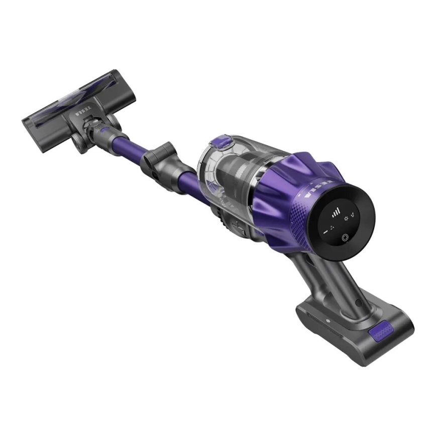 TESLA Electronics PureStar - Aspirateur balai sans fil flexible 2 en 1 250W/2200 mAh gris/violet