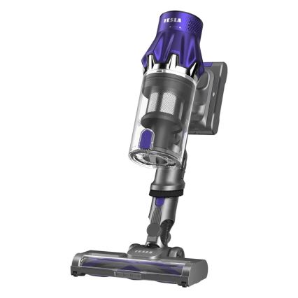 TESLA Electronics PureStar - Aspirateur balai sans fil flexible 2 en 1 250W/2200 mAh gris/violet