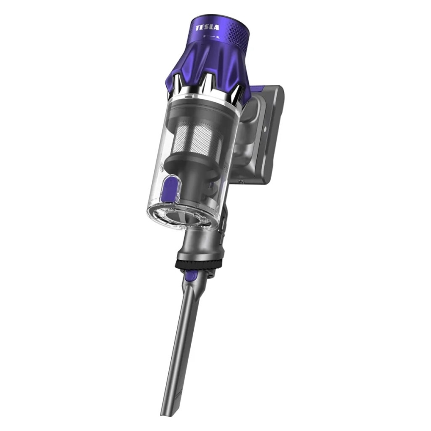 TESLA Electronics PureStar - Aspirateur balai sans fil flexible 2 en 1 250W/2200 mAh gris/violet