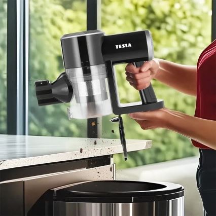 TESLA Electronics PureStar - Flexibele draadloze steelstofzuiger 2-in-1 150W/2200 mAh zwart