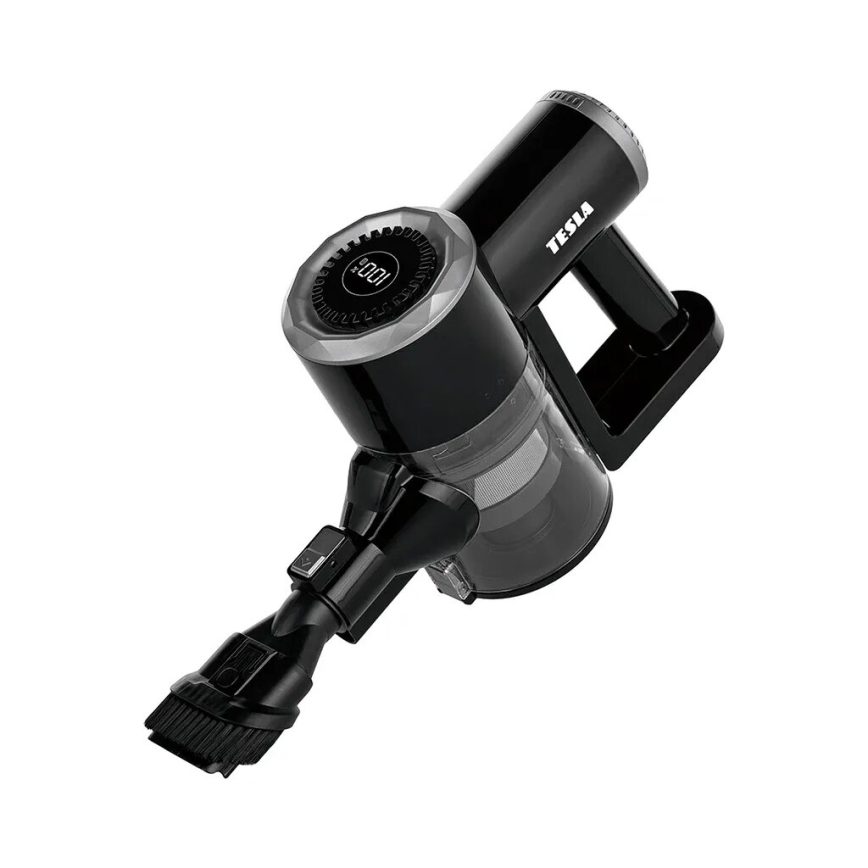 TESLA Electronics PureStar - Flexibele draadloze steelstofzuiger 2-in-1 150W/2200 mAh zwart