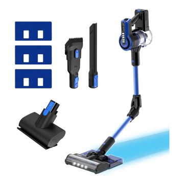 TESLA Electronics PureStar - Flexibele snoerloze steelstofzuiger 3in1 300W/2200 mAh zwart/blauw