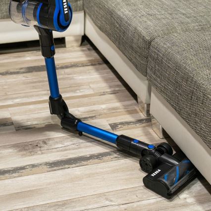 TESLA Electronics PureStar - Flexibele snoerloze steelstofzuiger 3in1 300W/2200 mAh zwart/blauw
