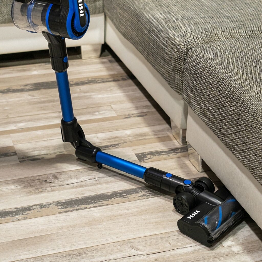 TESLA Electronics PureStar - Flexibele snoerloze steelstofzuiger 3in1 300W/2200 mAh zwart/blauw