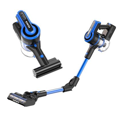 TESLA Electronics PureStar - Flexibele snoerloze steelstofzuiger 3in1 300W/2200 mAh zwart/blauw