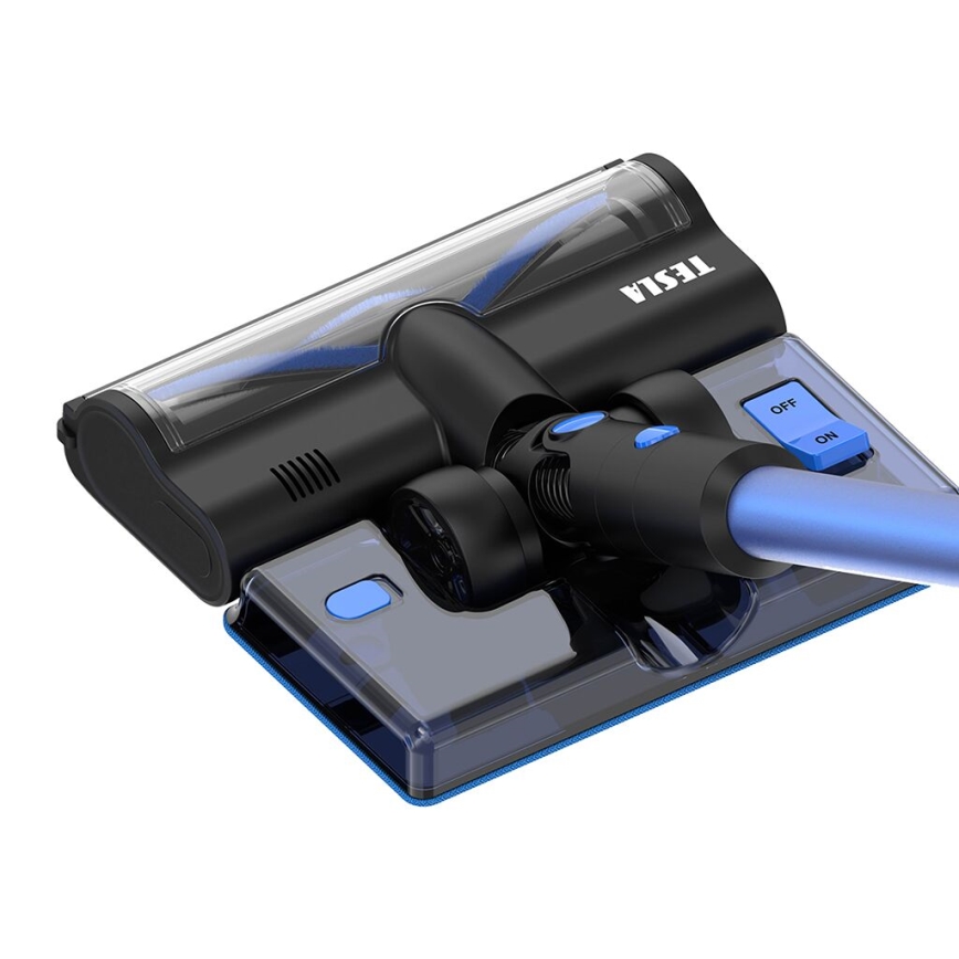 TESLA Electronics PureStar - Flexibele snoerloze steelstofzuiger 3in1 300W/2200 mAh zwart/blauw