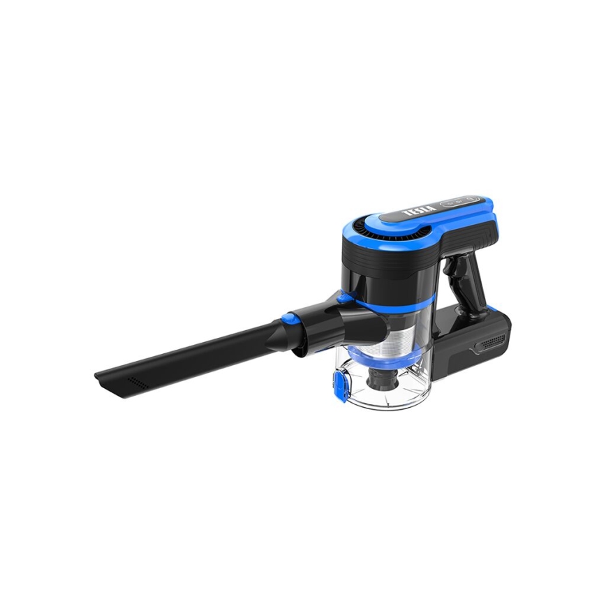 TESLA Electronics PureStar - Flexibele snoerloze steelstofzuiger 3in1 300W/2200 mAh zwart/blauw