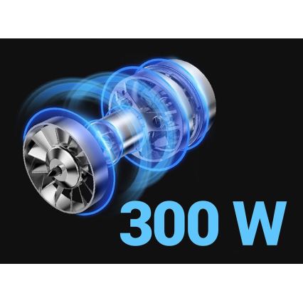 TESLA Electronics PureStar - Flexibele snoerloze steelstofzuiger 3in1 300W/2200 mAh zwart/blauw
