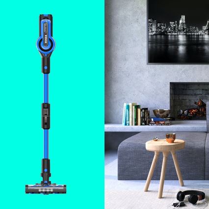 TESLA Electronics PureStar - Flexibele snoerloze steelstofzuiger 3in1 300W/2200 mAh zwart/blauw