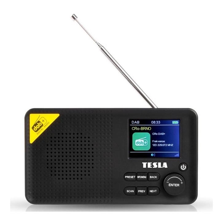TESLA Electronics - Radio DAB+ FM 5W/4000 mAh zwart