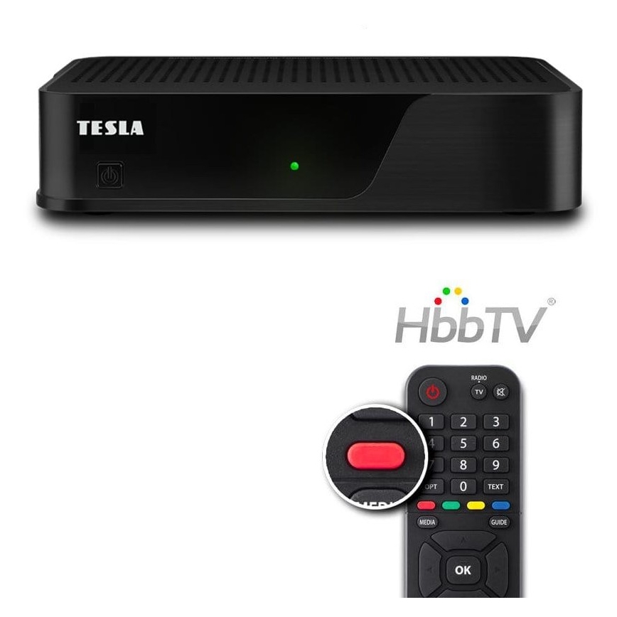 TESLA Electronics - récepteur DVB-T2 H.265 (HEVC) avec HbbTV 12V + télécommande