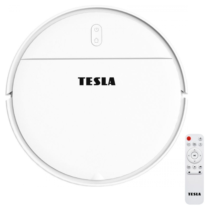 TESLA Electronics RoboStar - Aspirateur robot connecté 2en1 2500 mAh Wi-Fi Tuya blanc + télécommande