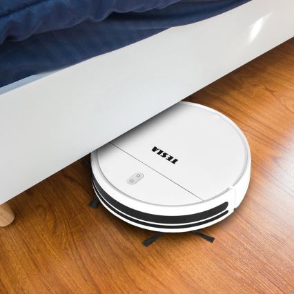 TESLA Electronics RoboStar - Aspirateur robot connecté 2en1 2500 mAh Wi-Fi Tuya blanc + télécommande