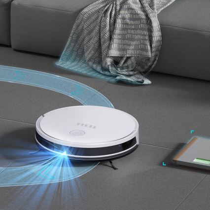 TESLA Electronics RoboStar - Aspirateur robot connecté 2en1 2600 mAh Wi-Fi blanc + télécommande