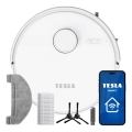 TESLA Electronics RoboStar - Aspirateur robot intelligent 2 en 1, 3200 mAh, Wi-Fi, blanc