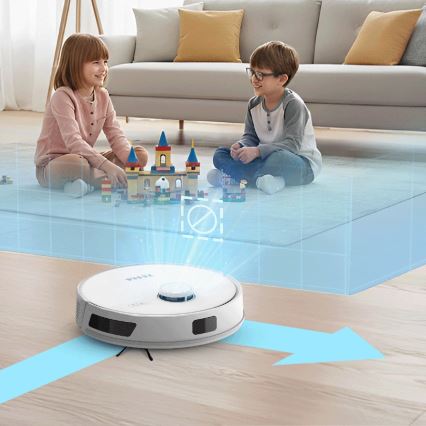 TESLA Electronics RoboStar - Aspirateur robot intelligent 2 en 1, 3200 mAh, Wi-Fi, blanc
