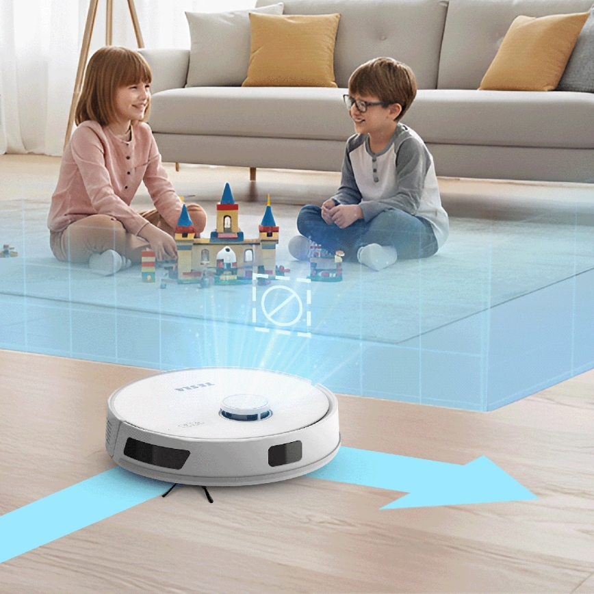 TESLA Electronics RoboStar - Aspirateur robot intelligent 2 en 1, 3200 mAh, Wi-Fi, blanc