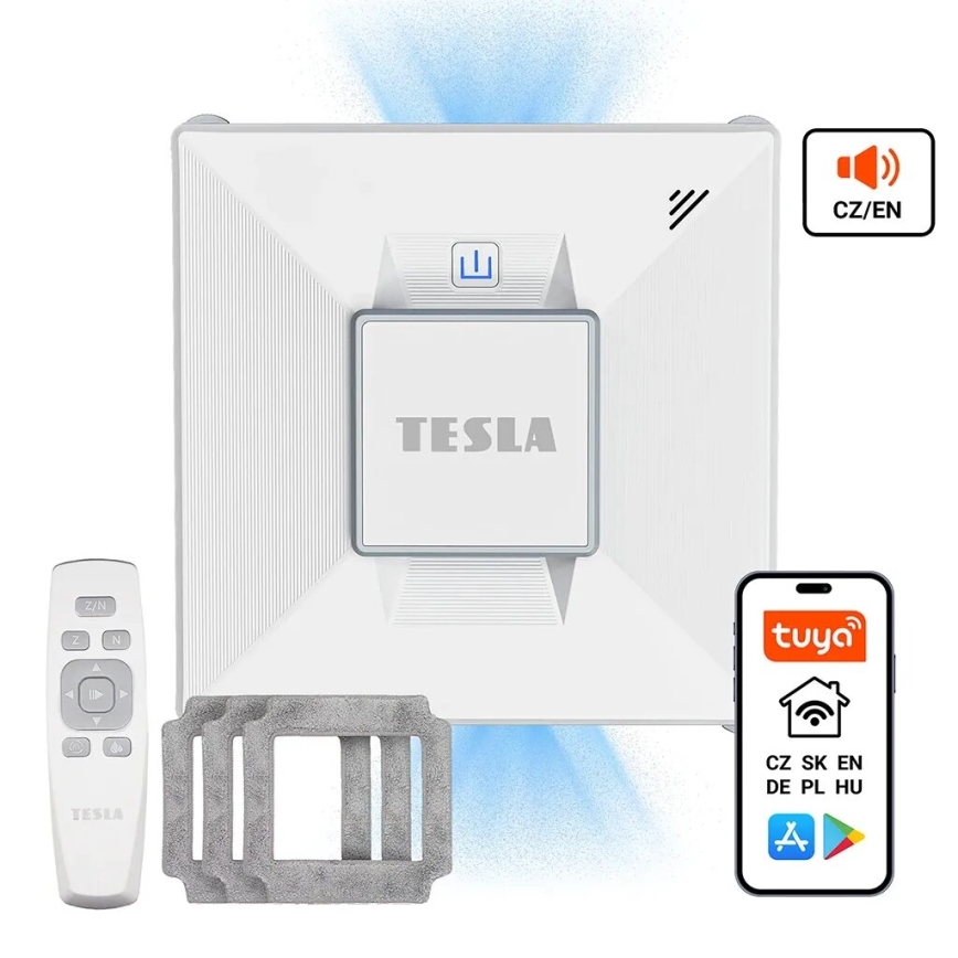 TESLA Electronics RoboStar - Slimme raamreiniger met waterverneveling 72W/230V/650 mAh Wi-Fi + afstandsbediening