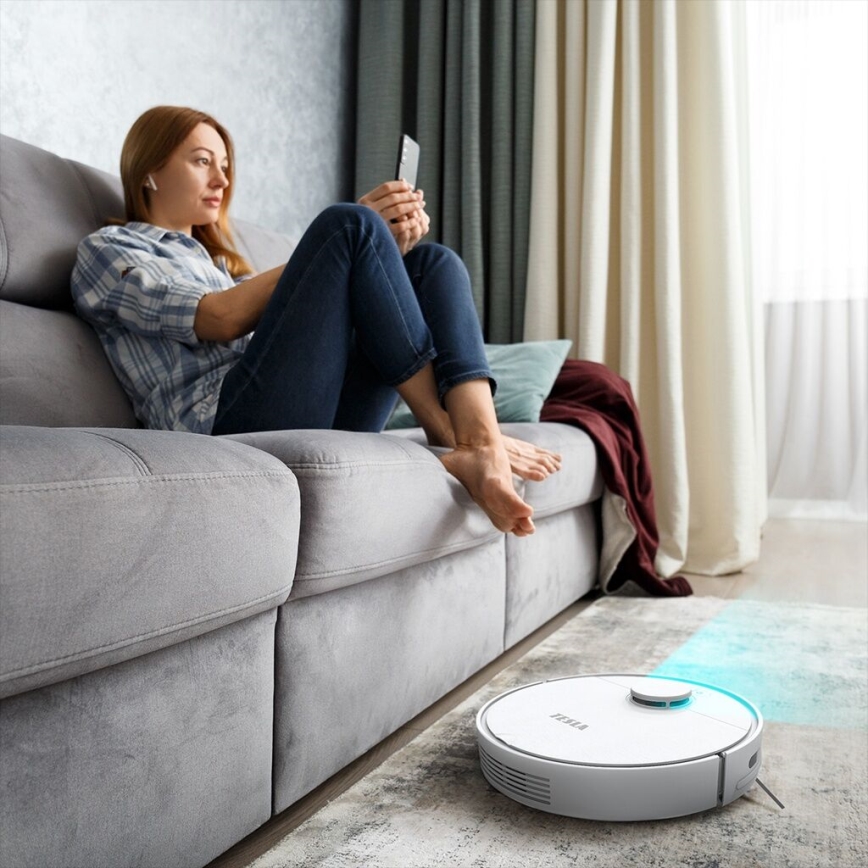 TESLA Electronics RoboStar - Slimme robotstofzuiger 2-in-1 2550 mAh Wi-Fi wit