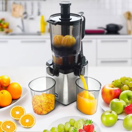 TESLA Electronics SlowJuicer Deluxe - Sapcentrifuge met lage snelheid 250W/230V roestvrij/zwart