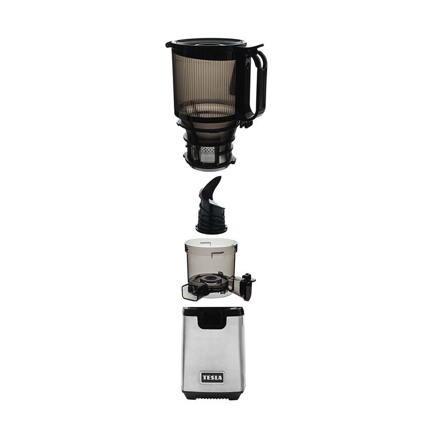 TESLA Electronics SlowJuicer Deluxe - Sapcentrifuge met lage snelheid 250W/230V roestvrij/zwart